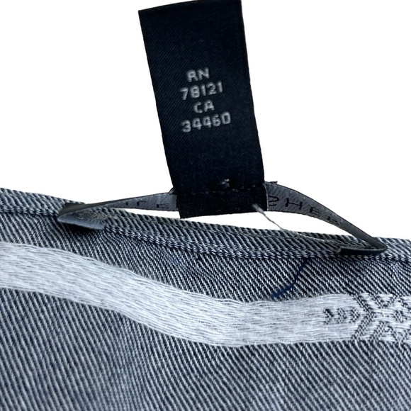 Eileen Fisher Denim Blue Nomadic Stripe Chambray Shift Dress w/ Pockets Size PL - Picture 15 of 16